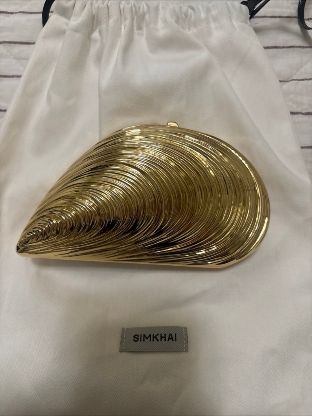SIMKHAI Mini Bridget Oyster Shell Clutch - Picture 2 of 4